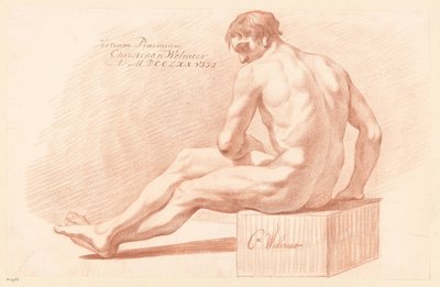 Homme nu assis, vu de côté (3e prix 1778) - Christiaan Welmeer