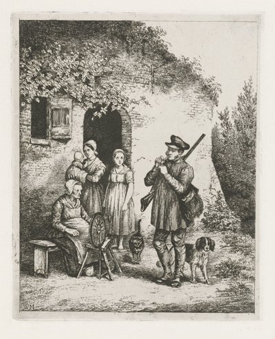 Compagnie devant la porte d
