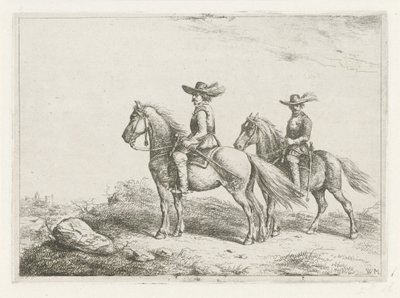 Deux cavaliers en reconnaissance - Christiaan Wilhelmus Moorrees