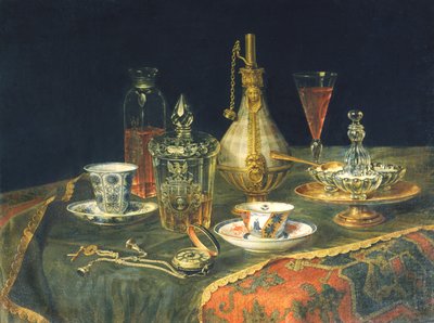 Verres bohèmes, tasses et une montre - Christian Berentz