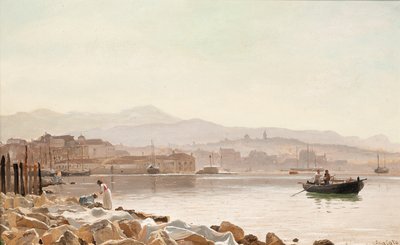 Sécher des draps sur le rivage avant Split, Croatie - Christian Frederick Emil Eckardt