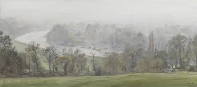 Dans une brume (argent) - Tamise depuis Richmond Hill, brumes, 2015 - Christian Furr