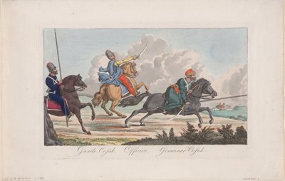 Cosaque de la Garde, Officier et Cosaque - Christian Gottfried Heinrich Geissler