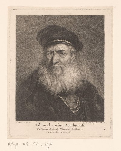 Vieil homme avec béret et barbe - Christian Gottfried Schultze