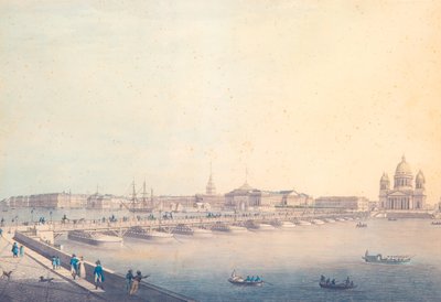 Vue du pont Saint-Isaac à Saint-Pétersbourg, avant 1820 - Christian Gottlieb Hammer