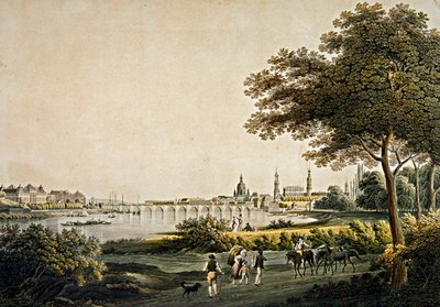 Vue de Dresde depuis le côté sud-ouest - Christian Gottlob Hammer