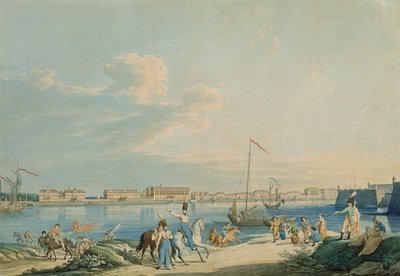 Vue du Palais de Marbre et du côté nord de la forteresse Pierre et Paul, Saint-Pétersbourg - Christian Gottlob Hammer