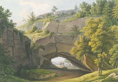 Vue de la célèbre grotte Kuhstall en Suisse saxonne - Christian Gottlob Hammer