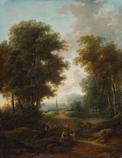 Paysage forestier avec oratoire - Christian Hilfgott Brand