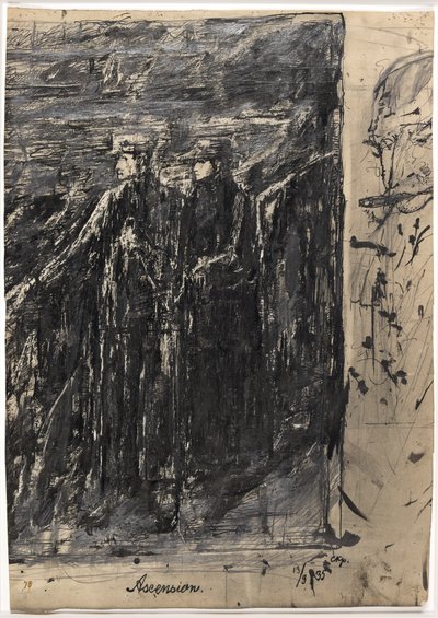 Ascension. Homme et femme. À droite, tête d