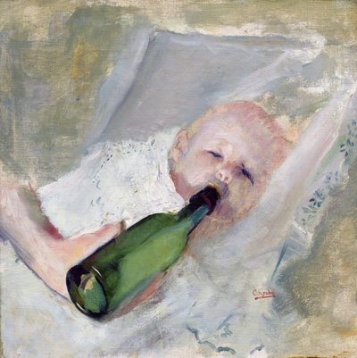 Bébé avec biberon - Christian Krohg