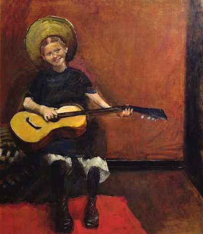 Fille avec guitare - Christian Krohg