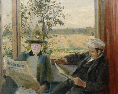 Oda lisant le journal Verdens Gang - Christian Krohg