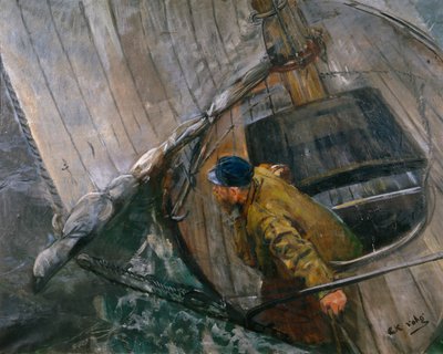 Navigation avec voiles arisées - Christian Krohg