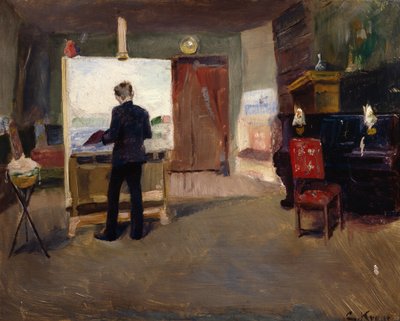 Le peintre Nils Hansteen dans l