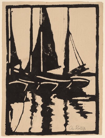 Voiliers dans le port - Christian Rohlfs
