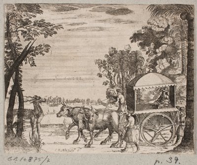 Chariot à bœufs avec un voyageur européen - Christian Rothgiesser