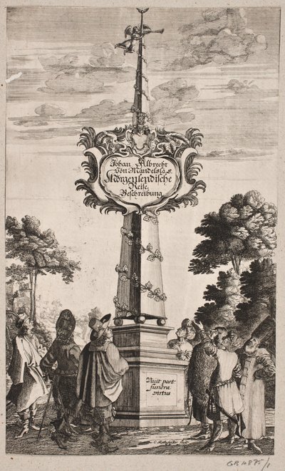 Page de Titre de Johann Albrecht Mandelslo, "Description du Voyage en Orient [...], Schleswig 1668" - Christian Rothgiesser