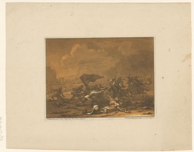 Combat entre cavaliers et soldats à pied - Christian Rugendas
