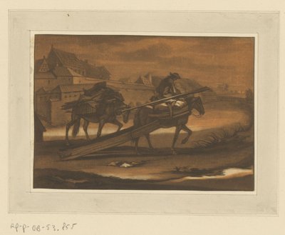 Cavalier avec deux chevaux chargés - Christian Rugendas