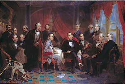 Washington Irving et ses amis littéraires à Sunnyside - Christian Schussele