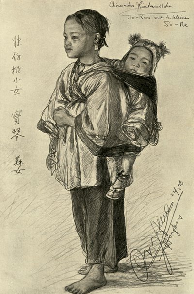 Bo-Kam et So-Ne - Filles chinoises, Hong Kong, 1898 - Christian Wilhelm Allers