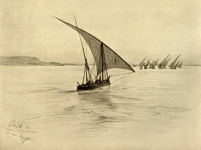 Feluccas sur le Nil, Le Caire, Égypte, 1898 - Christian Wilhelm Allers