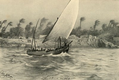 Tempête du nord sur le Nil, Égypte, 1898 - Christian Wilhelm Allers