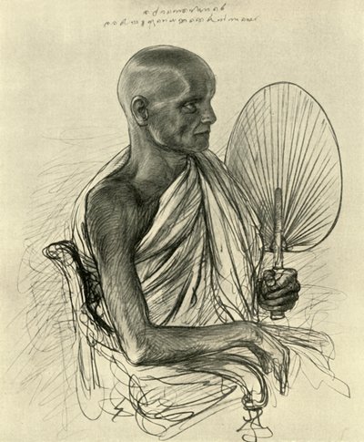 Watta Raka Anunayaka Farunansa, prêtre bouddhiste en chef, Ceylan, 1898 - Christian Wilhelm Allers
