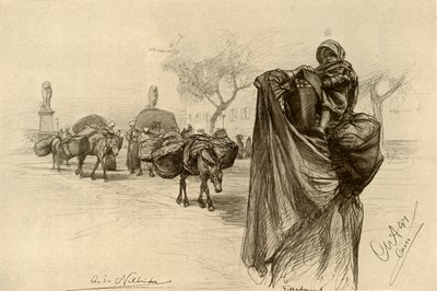 Femme et enfant près du pont Kobri el Gezira, Le Caire - Christian Wilhelm Allers