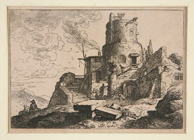 Paysage avec tour - Christian Wilhelm Ernst Dietrich