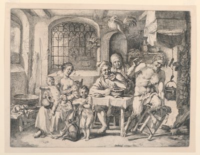 Satyre dans la maison du paysan - Christian Wilhelm Ernst Dietrich