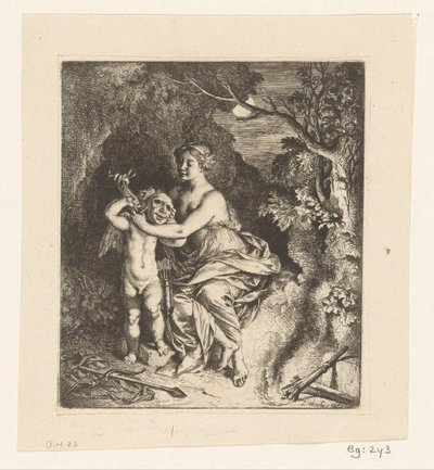 Vénus attachant un masque à Cupidon - Christian Wilhelm Ernst Dietrich