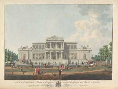 Welgelegen : Vue de la façade de la maison de campagne nommée Welgelegen au Bois de Harlem, appartenant à M. Henry Hope d