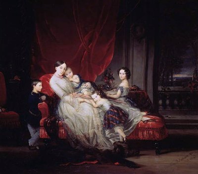 Portrait de la grande-duchesse Maria Nikolaïevna avec ses enfants, 1849 - Christina Robertson