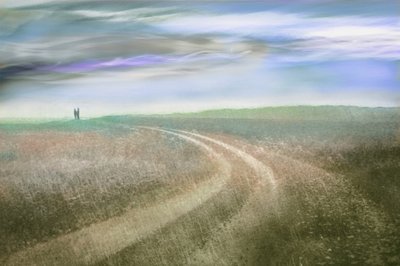 Silhouettes lointaines, ciel violet - Christina Sillen