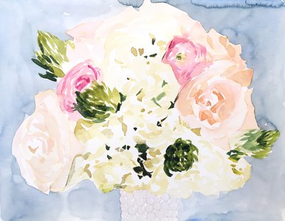 Blush Floral Bouquet - Christine Lindstrom