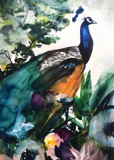 Le jardin aux couleurs chatoyantes du paon - Christine Lindstrom