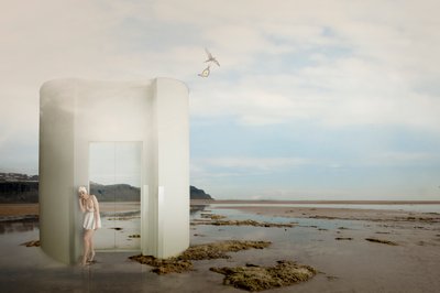 Une baigneuse sur la côte, comme dans un rêve - Christine von Diepenbroek