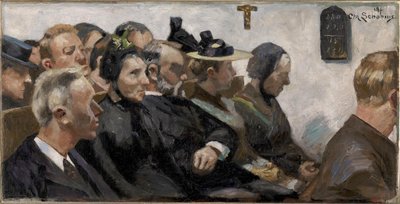 Auditeurs dans une église de village - Christjern Schobius