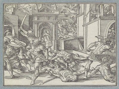 Soldats combattant dans une ville - Christoffel van Sichem (I)