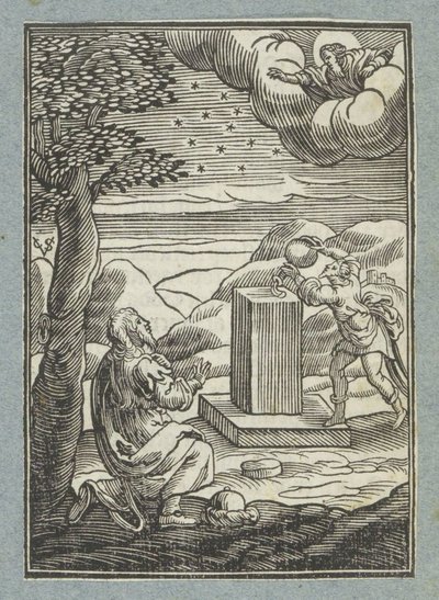 Alliance de Dieu avec Abraham; Jacob oint la pierre sur laquelle il a dormi - Christoffel van Sichem (II)