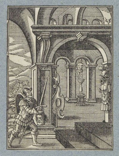 La tête de Saül est apportée dans le temple des Philistins - Christoffel van Sichem (II)