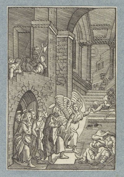 Pierre et les autres apôtres libérés de prison par un ange - Christoffel van Sichem (II)