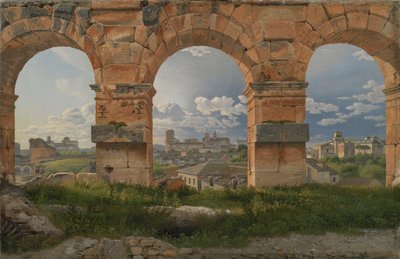 Vue à travers trois des arches nord-ouest du troisième étage du Colisée à Rome - Christoffer Wilhelm Eckersberg