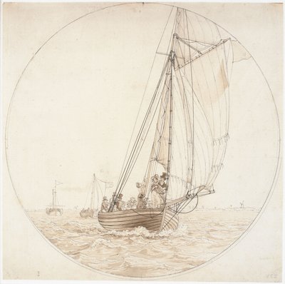 Danish : Un voyage à Charlottenlund. Le vapeur Caledonia rencontre un bateau de plaisance Un voyage à Charlottenlund - Christoffer Wilhelm Eckersberg