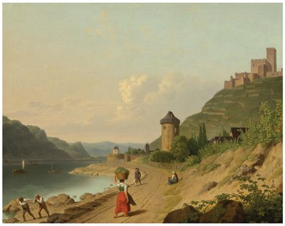 Chiffres sur une piste au bord du Rhin - Christoffer Wilhelm Eckersberg