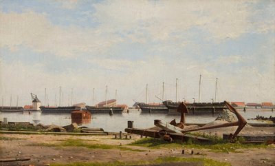 Lot de Nyholm avec la grue et quelques navires de guerre - Christoffer Wilhelm Eckersberg
