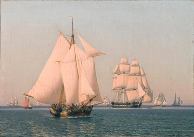 Navires sous voile par une brise légère un après-midi d