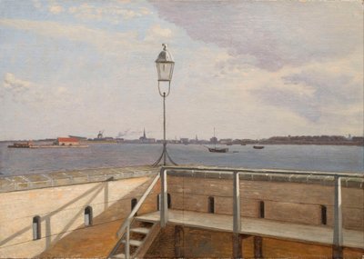 Vue de la batterie Trekroner avec Copenhague au loin - Christoffer Wilhelm Eckersberg